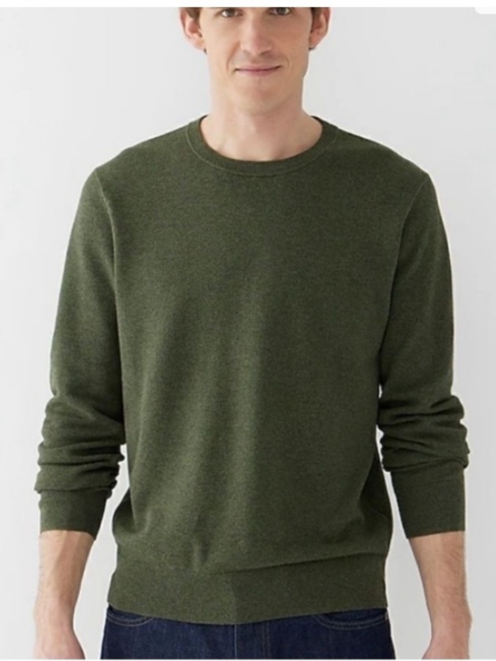Men's J. Crew 100% Cotton Crewneck Pullover Sweater Green Large